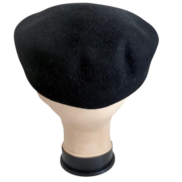 Vintage 1940\'s Eva Mae Modes Beaded Wool Felt Pillbox Hat Beret Glam Retro WW2 main image 5
